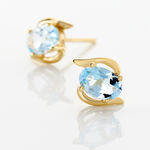 Boucles D'oreilles Puces Vrille Ovale Or Jaune Topaze - Puces Femme | Marc Orian