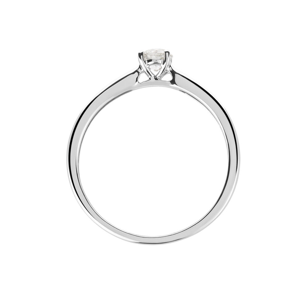 Bague Solitaire Or Blanc Flora Diamant - Solitaires Femme | Marc Orian