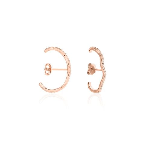 Boucles D'oreilles Lowri Argent Rose Oxyde De Zirconium - Cr&eacute;oles Femme | Marc Orian
