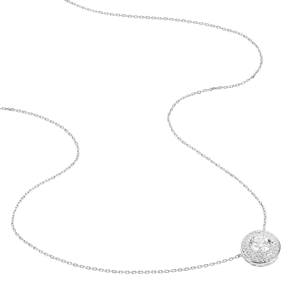 Collier Lumineuse Argent Blanc Oxyde De Zirconium - Colliers avec pierres Femme | Marc Orian
