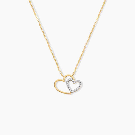 Collier Marineta Argent Dor&eacute; A L'Or 750/1000 Oxyde De Zirconium - Colliers avec pierres  | Marc Orian
