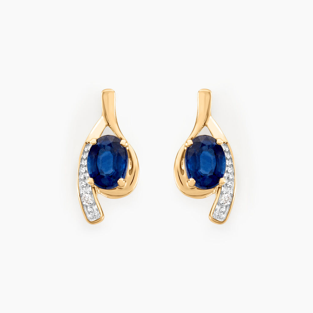 Bijoux D'oreilles Emotion Or Jaune Saphir Diamant - Boucles d'oreilles mariage Femme | Marc Orian