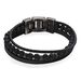 Bracelet Phebus Him Acier Vieilli Cuir Noir Pierre De Lave - Bracelets cuir Homme | Marc Orian