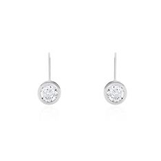 Boucles D'oreilles Pendantes Or Blanc Daph Oxydes De Zirconium - Boucles d'oreilles Pendantes Femme | Marc Orian