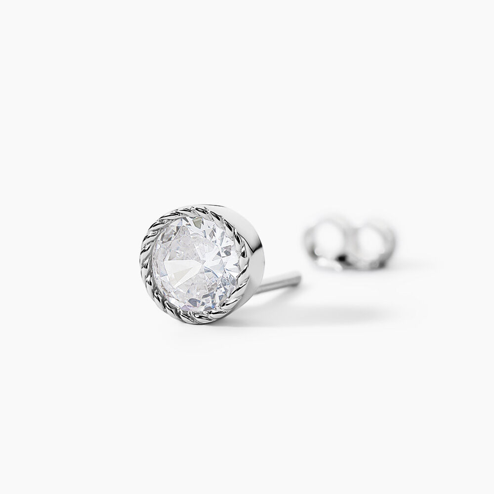 Boucles D'oreilles Puces Anaissa Argent Blanc Oxyde De Zirconium - Puces Femme | Marc Orian
