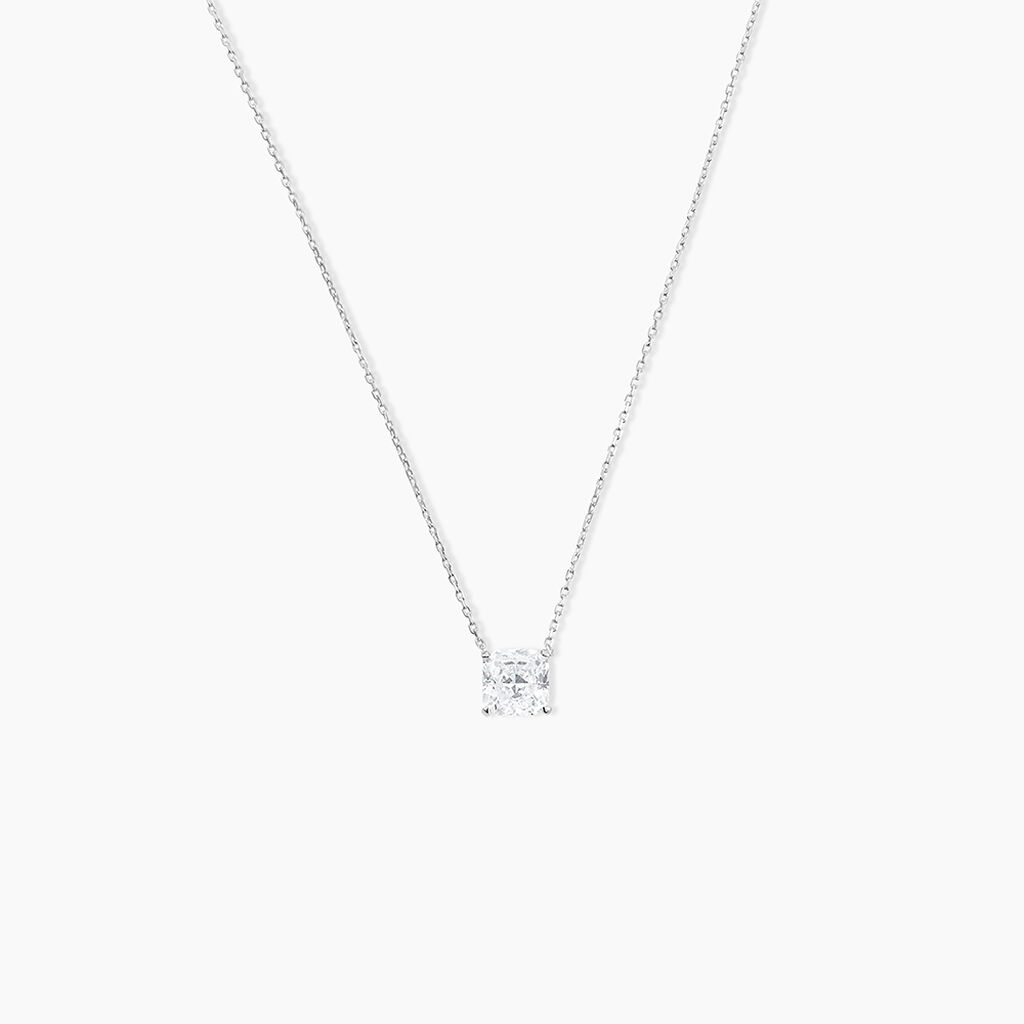 Collier Naziha Or Blanc Oxyde De Zirconium - Colliers avec pierres Femme | Marc Orian