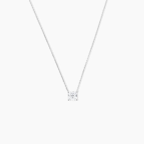 Collier Naziha Or Blanc Oxyde De Zirconium - Colliers avec pierres Femme | Marc Orian