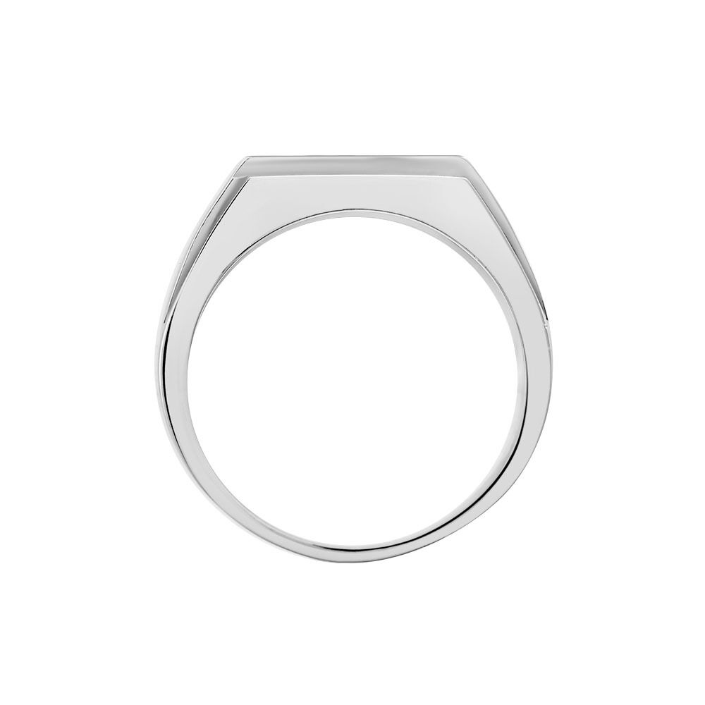 Bague Chevalière Acier Vieillit Teodor Oxydes De Zirconium - Bijoux fantaisie Homme | Marc Orian