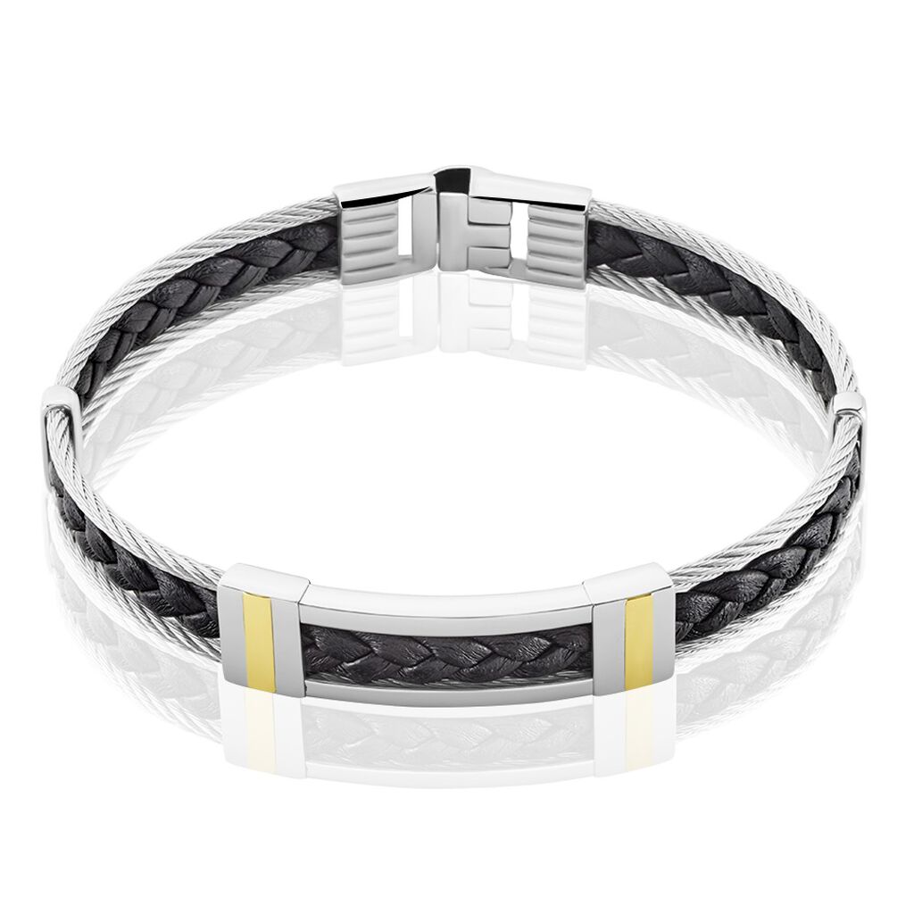 Bracelet Aichatou Or Acier Blanc - Bracelets cuir Homme | Marc Orian