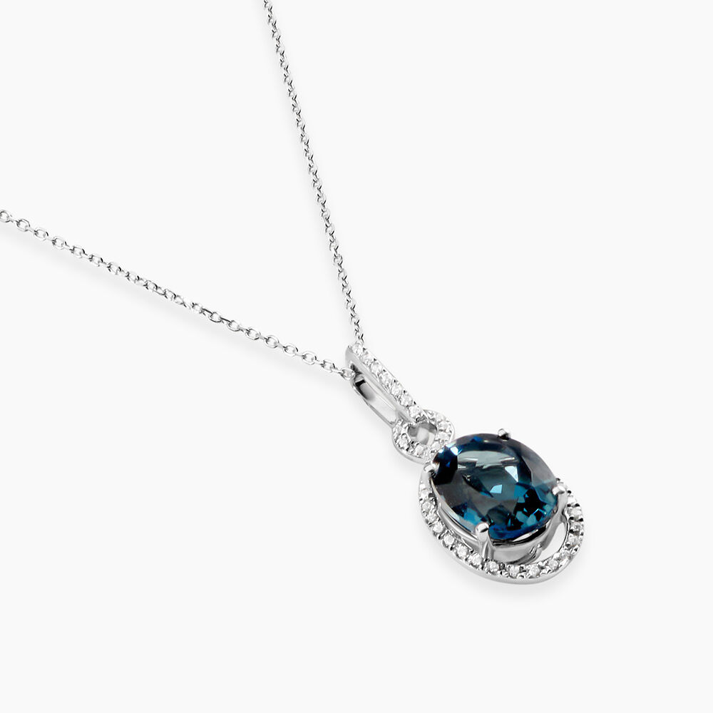 Collier Ayanna Or Blanc Topaze Et Oxyde De Zirconium - Colliers avec pierres Femme | Marc Orian
