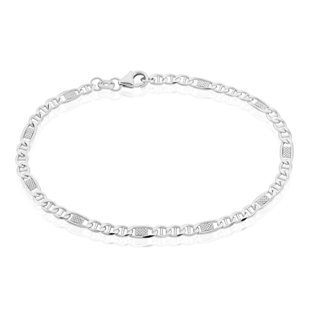 Bracelet Jeremi Argent Blanc - Bracelets mailles Homme | Marc Orian