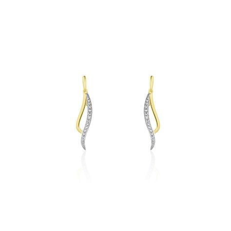Boucles D'oreilles Pendantes Or Jaune Maaria Diamants - Pendantes Femme | Marc Orian