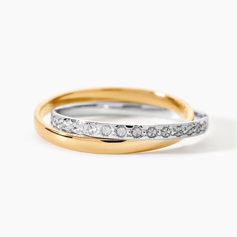 Alliance Double Anneaux Ruban Plat Or Bicolore - Alliances duo Unisex | Marc Orian