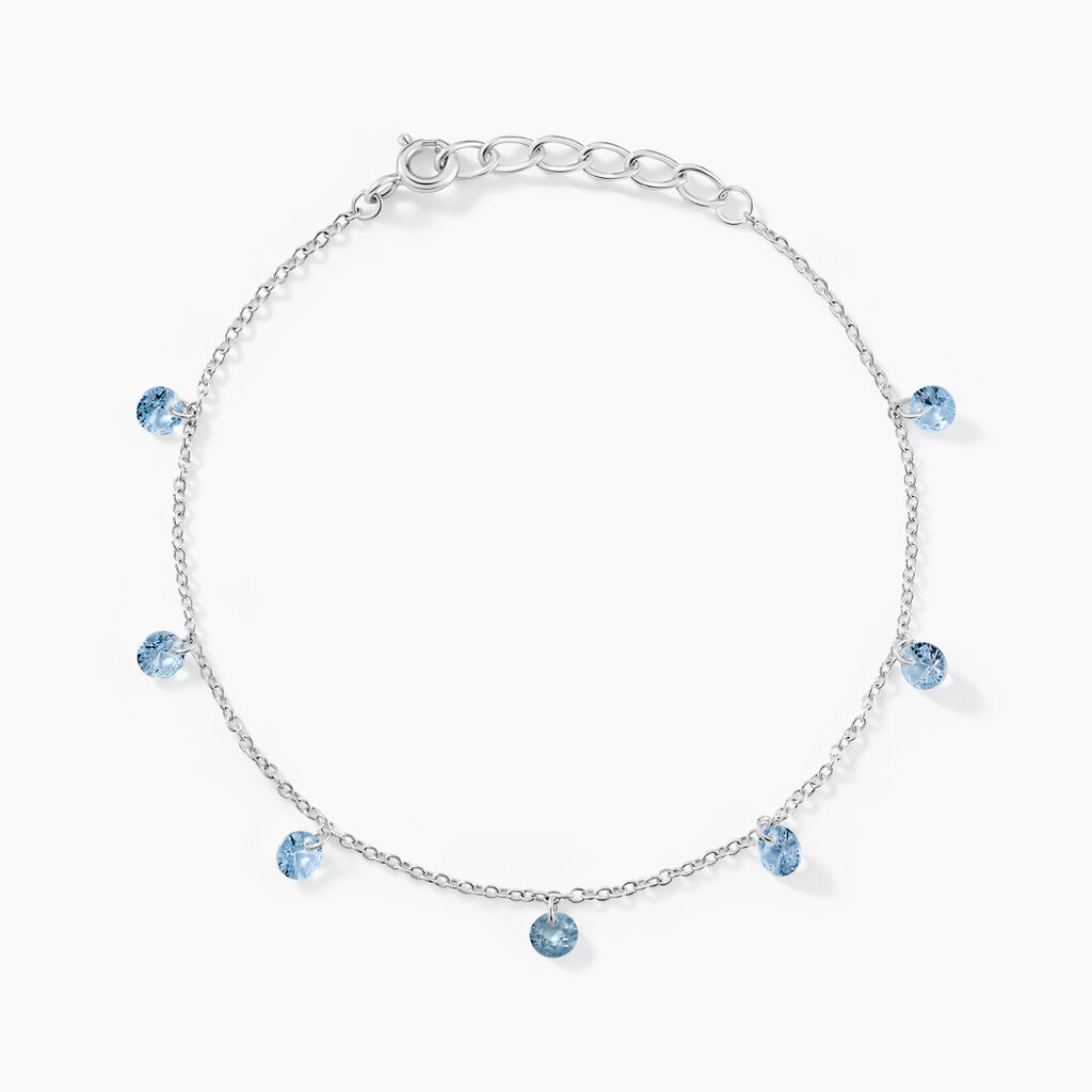Bracelet Collie Argent Blanc Oxyde De Zirconium - Bracelets fantaisie Femme | Marc Orian
