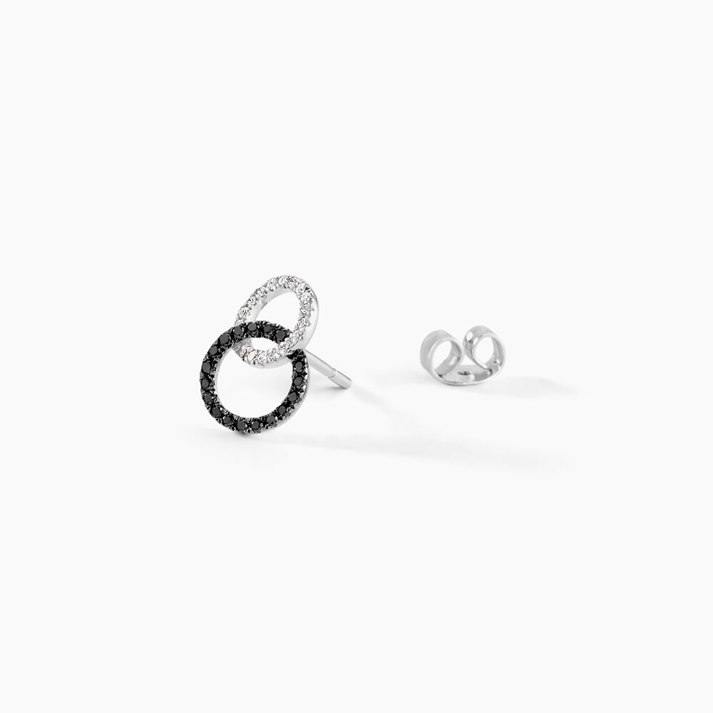Boucles D'oreilles Puces Bella Or Blanc Diamant - Puces Femme | Marc Orian
