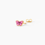 Boucles D'Oreilles Puces Sulivia Papillon Argent Dor&eacute; A L'Or 750/1000 - Puces Enfant | Marc Orian