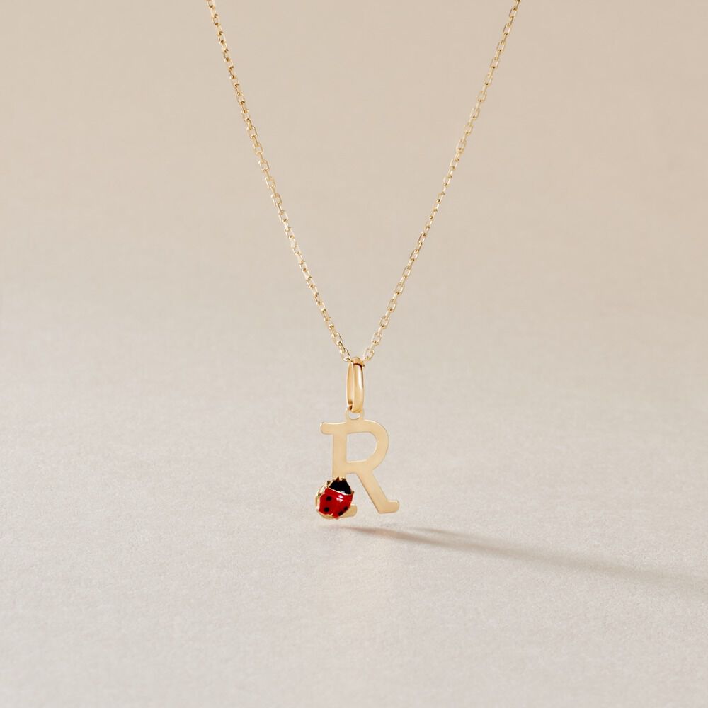 Pendentif Helidie Coccinelle Lettre Or Jaune - Pendentifs Enfant | Marc Orian