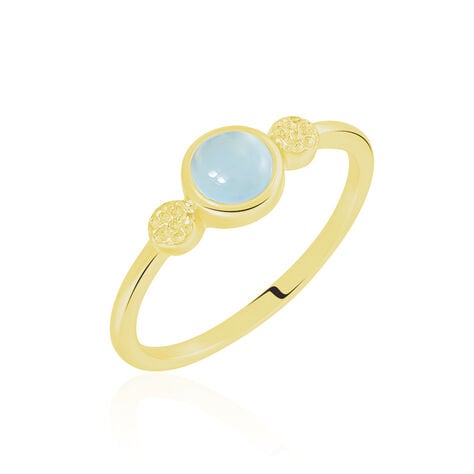 Bague Argent Dore Helko Calcedoine Bleue - Bijoux fantaisie Femme | Marc Orian