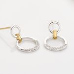 Boucles D'oreilles Pendantes Or Bicolore Nioline Diamants - Pendantes Femme | Marc Orian