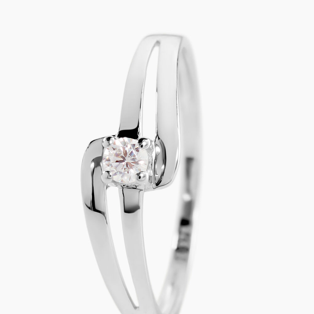 Bague Nesryne Or Blanc Oxyde De Zirconium - Solitaires Femme | Marc Orian