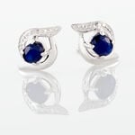 Boucles D'oreilles Puces Lydia Or Blanc Saphir - Boucles d'oreilles mariage Femme | Marc Orian