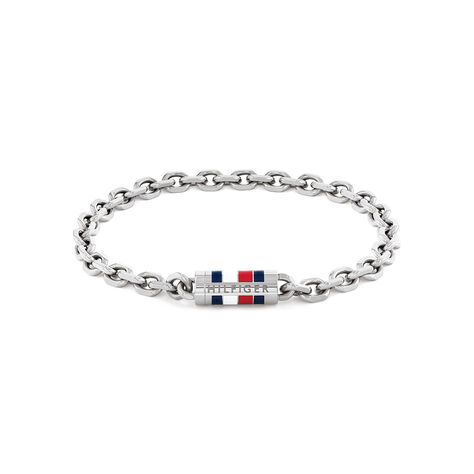 Bracelet Tommy Hilfiger Bruce Chain Acier Blanc - Bracelets cha&icirc;nes Homme | Marc Orian