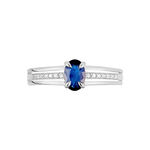 Bague Sylvestine Or Blanc Saphir Et Diamant - Solitaires Femme | Marc Orian