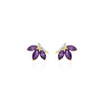 Boucles D'oreilles Puces Augustina Or Jaune Amethyste Oxyde - Puces Femme | Marc Orian
