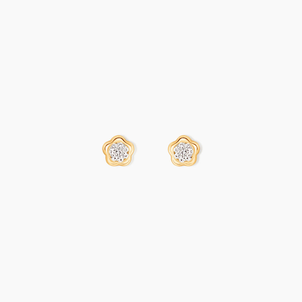 Boucles D'Oreilles Puces Barbro Or Jaune Cristal - Puces Femme | Marc Orian