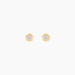 Boucles D'Oreilles Puces Barbro Or Jaune Cristal - Puces Femme | Marc Orian