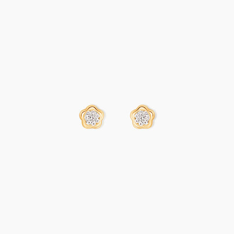Boucles D'Oreilles Puces Barbro Or Jaune Cristal - Puces Femme | Marc Orian
