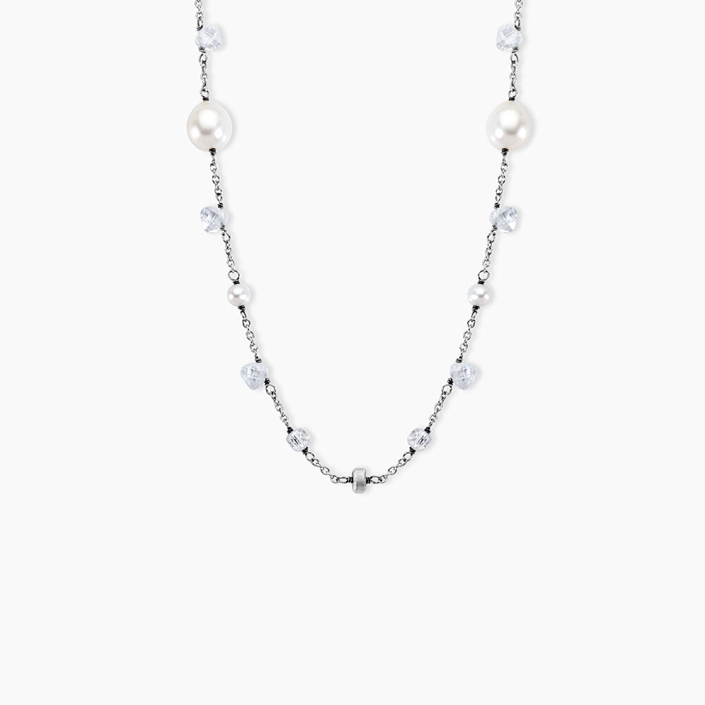 Collier Sautoir Noellyae Argent Blanc Perle De Culture - Colliers avec pierres Femme | Marc Orian