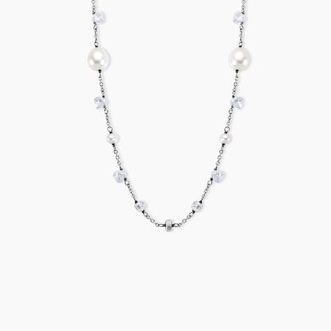 Collier Sautoir Noellyae Argent Blanc Perle De Culture - Colliers avec pierres Femme | Marc Orian