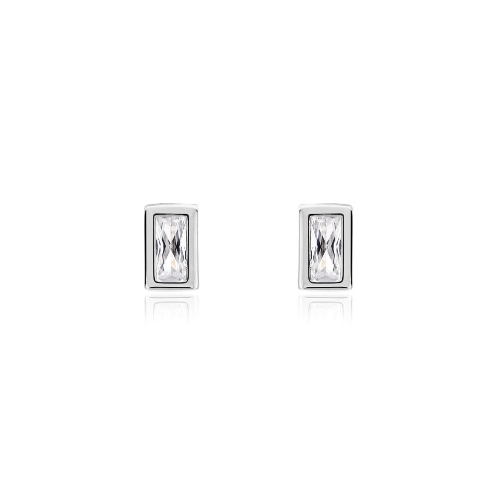 Boucles D'oreilles Puces Royale Argent Blanc Oxyde De Zirconium - Puces Femme | Marc Orian