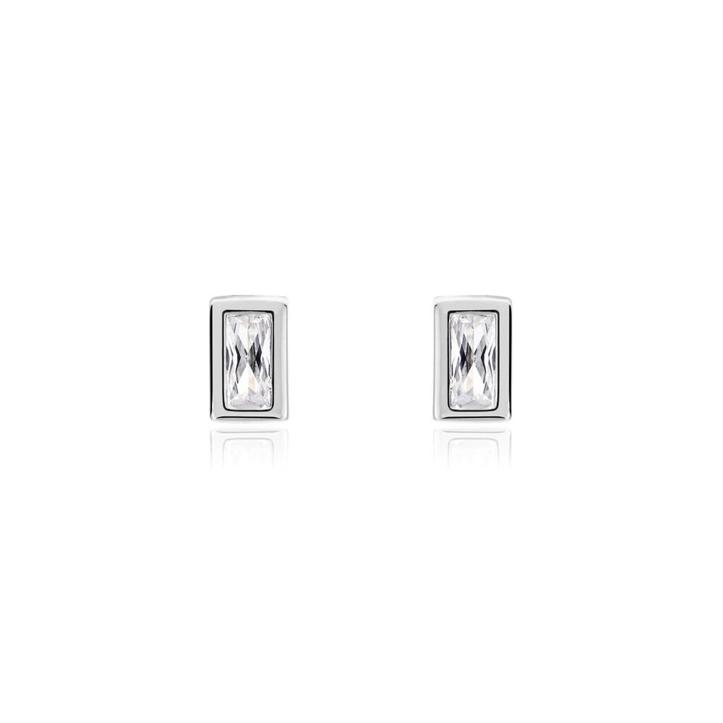Boucles D'oreilles Puces Royale Argent Blanc Oxyde De Zirconium - Puces Femme | Marc Orian