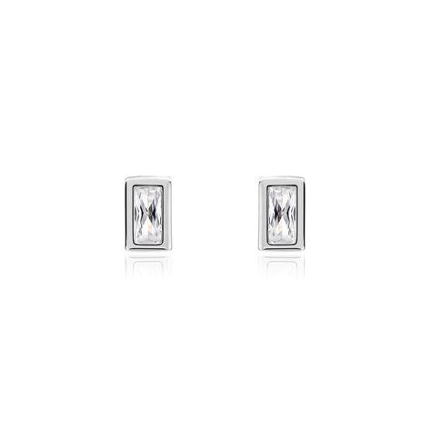 Boucles D'oreilles Puces Royale Argent Blanc Oxyde De Zirconium - Puces Femme | Marc Orian