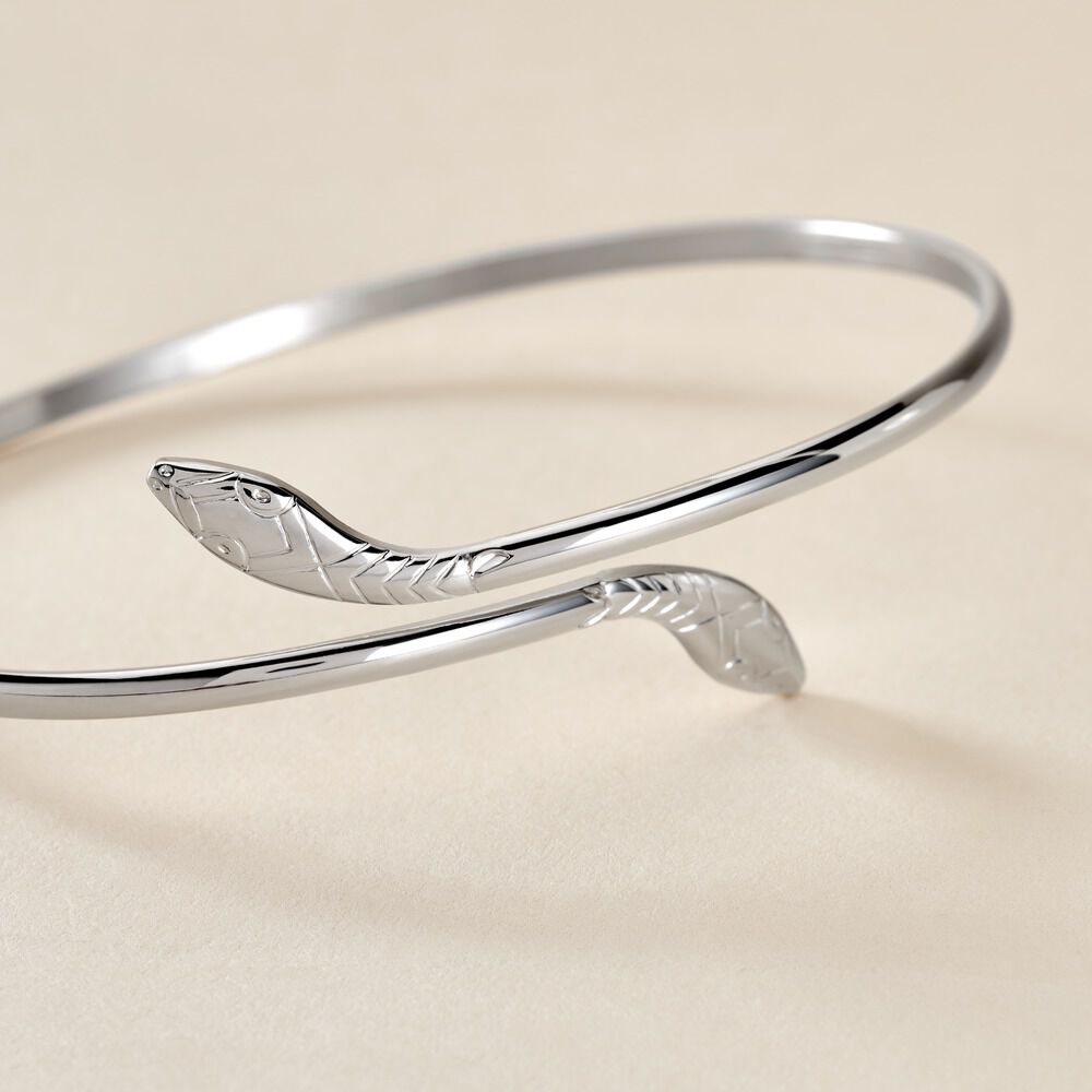 Bracelet Jonc Maisha Argent Blanc - Bracelets joncs Femme | Marc Orian