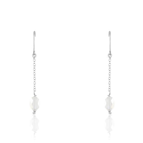 Boucles D'oreilles Pendantes Franz Argent Blanc Cristaux De Swarovski - Pendantes Femme | Marc Orian