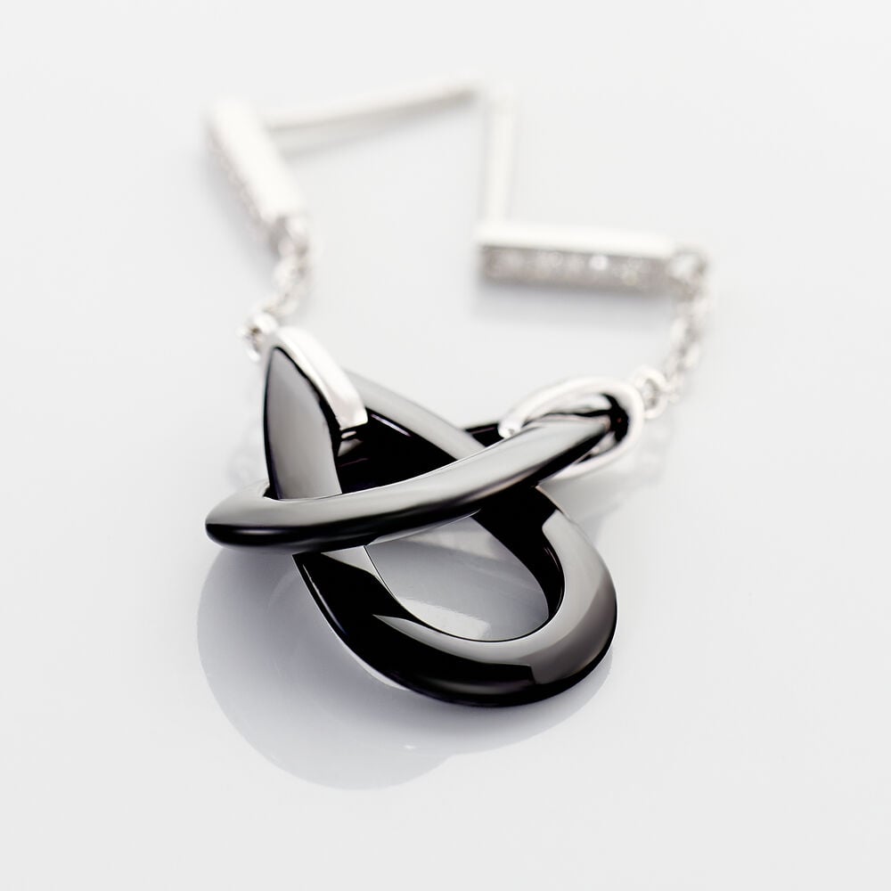 Boucles D'oreilles Pendantes Amaris Argent Blanc C&eacute;ramique Et Oxyde - Pendantes Femme | Marc Orian