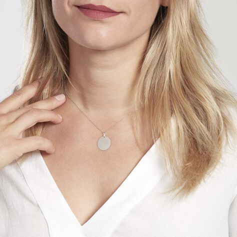 Pendentif Sirona Pastille Gravable Or Blanc - Pendentifs Femme | Marc Orian