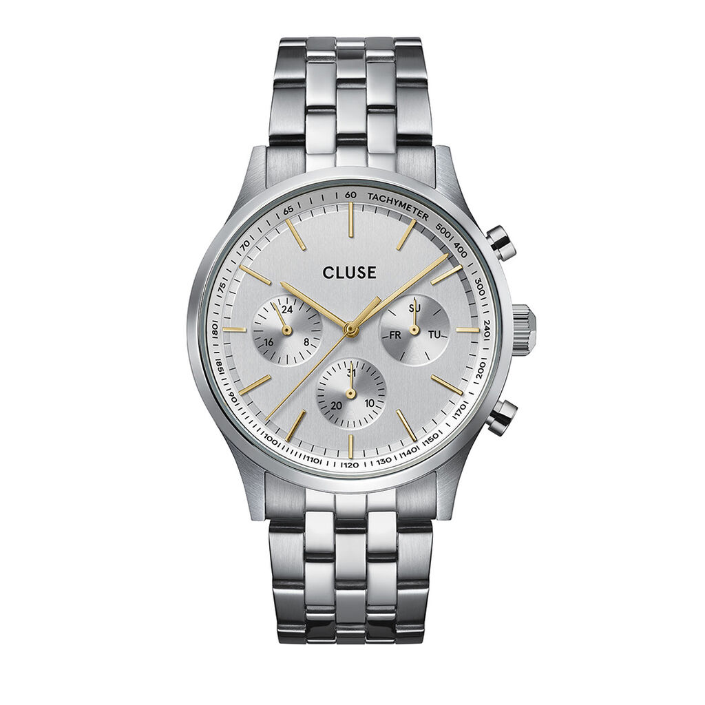 Montre Cluse Antheor Multifonction Argent&eacute; - Montres &eacute;tanches Homme | Marc Orian