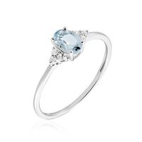 Bague Diapre Or Blanc Topaze Oxyde De Zirconium