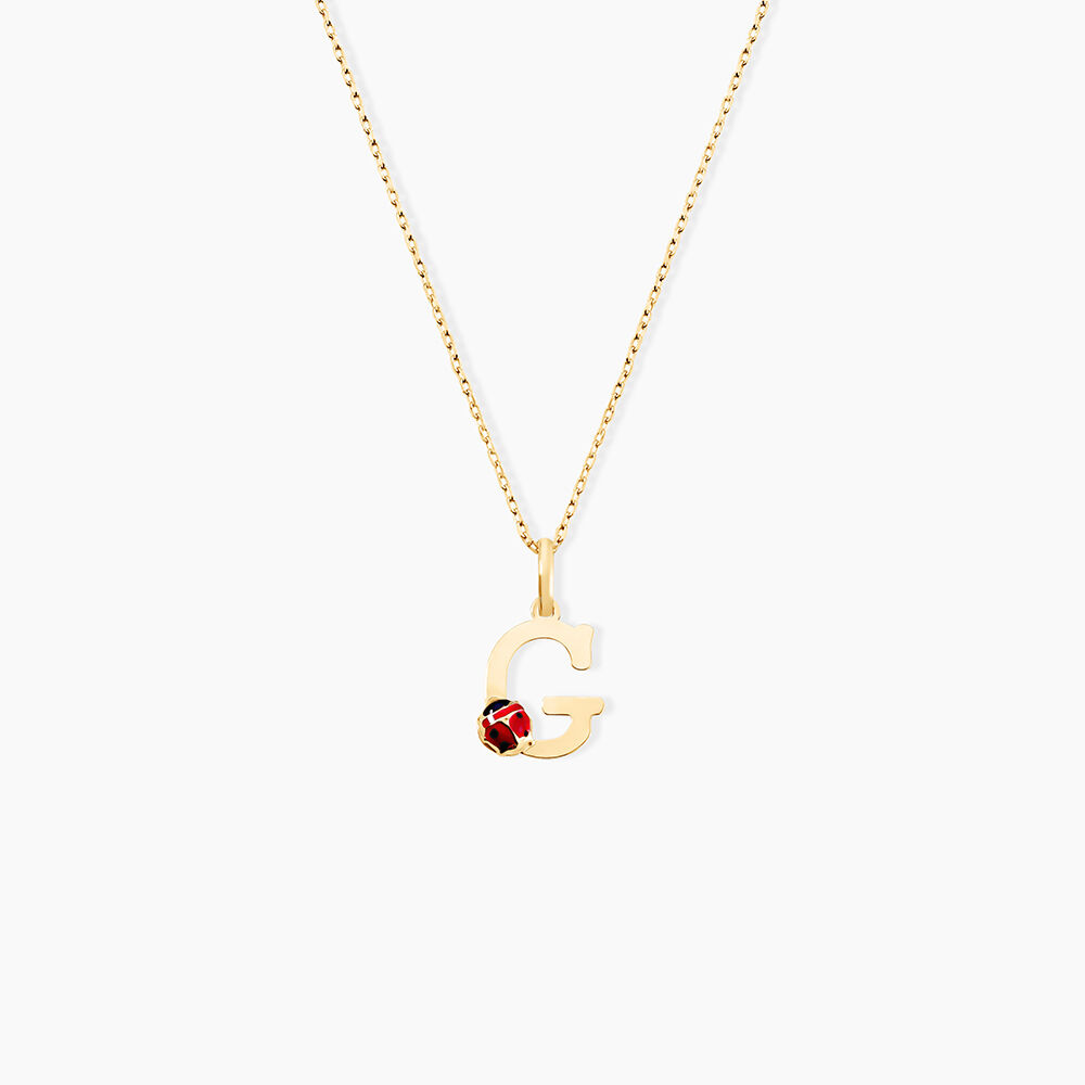 Pendentif Helidie Coccinelle Lettre Or Jaune - Pendentifs Enfant | Marc Orian
