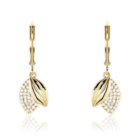 Boucles D'oreilles Pendantes Plaqu&eacute; Or Jaune Simao Oxydes De Zirconium - Pendantes Femme | Marc Orian