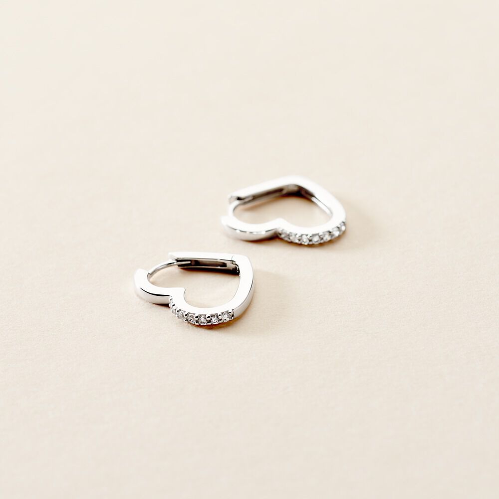 Creoles Argent Blanc Deep In Love Oxyde De Zirconium - Cr&eacute;oles Femme | Marc Orian