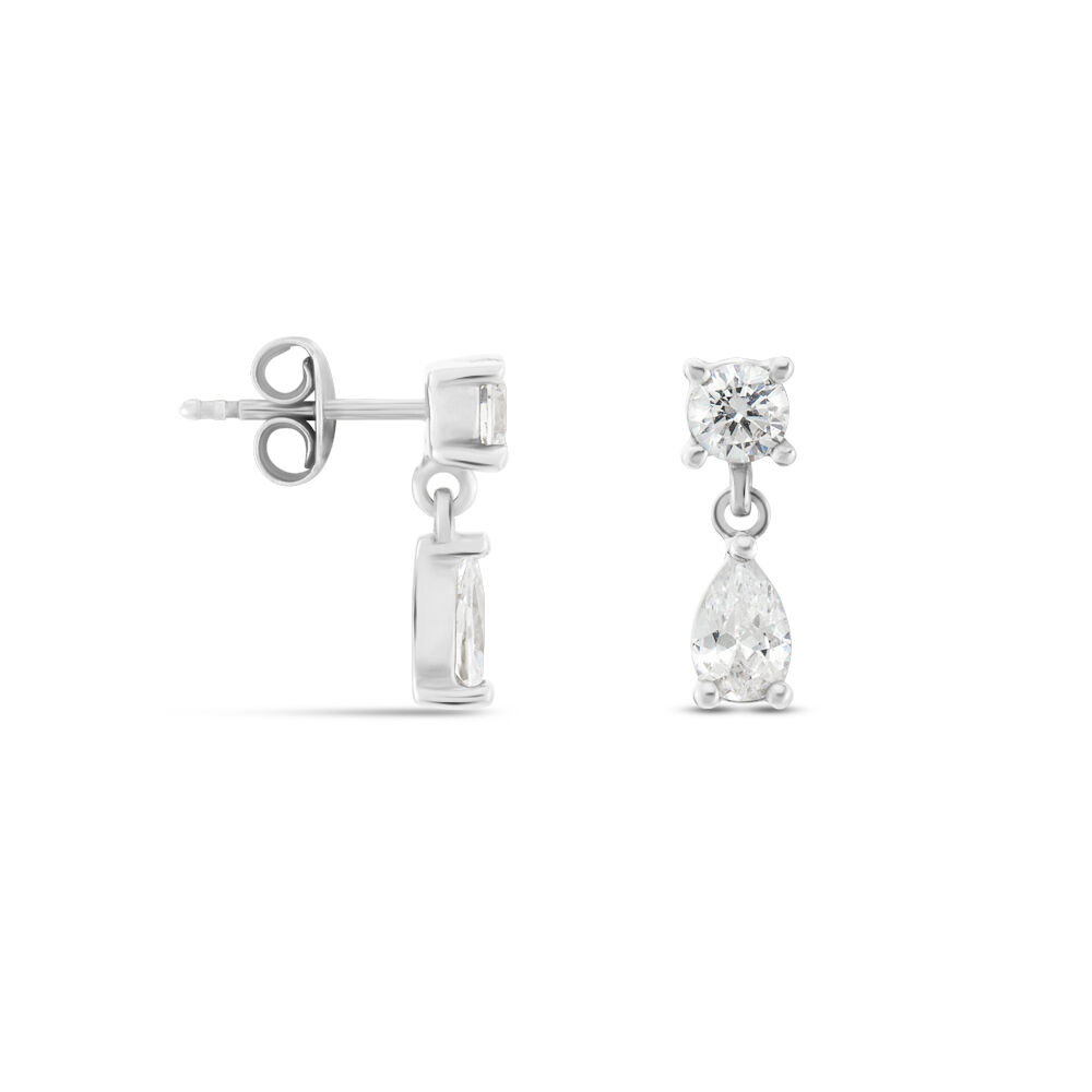 Boucles D'oreilles Pendantes Argent Blanc Braidy Oxydes De Zirconium - Pendantes Femme | Marc Orian