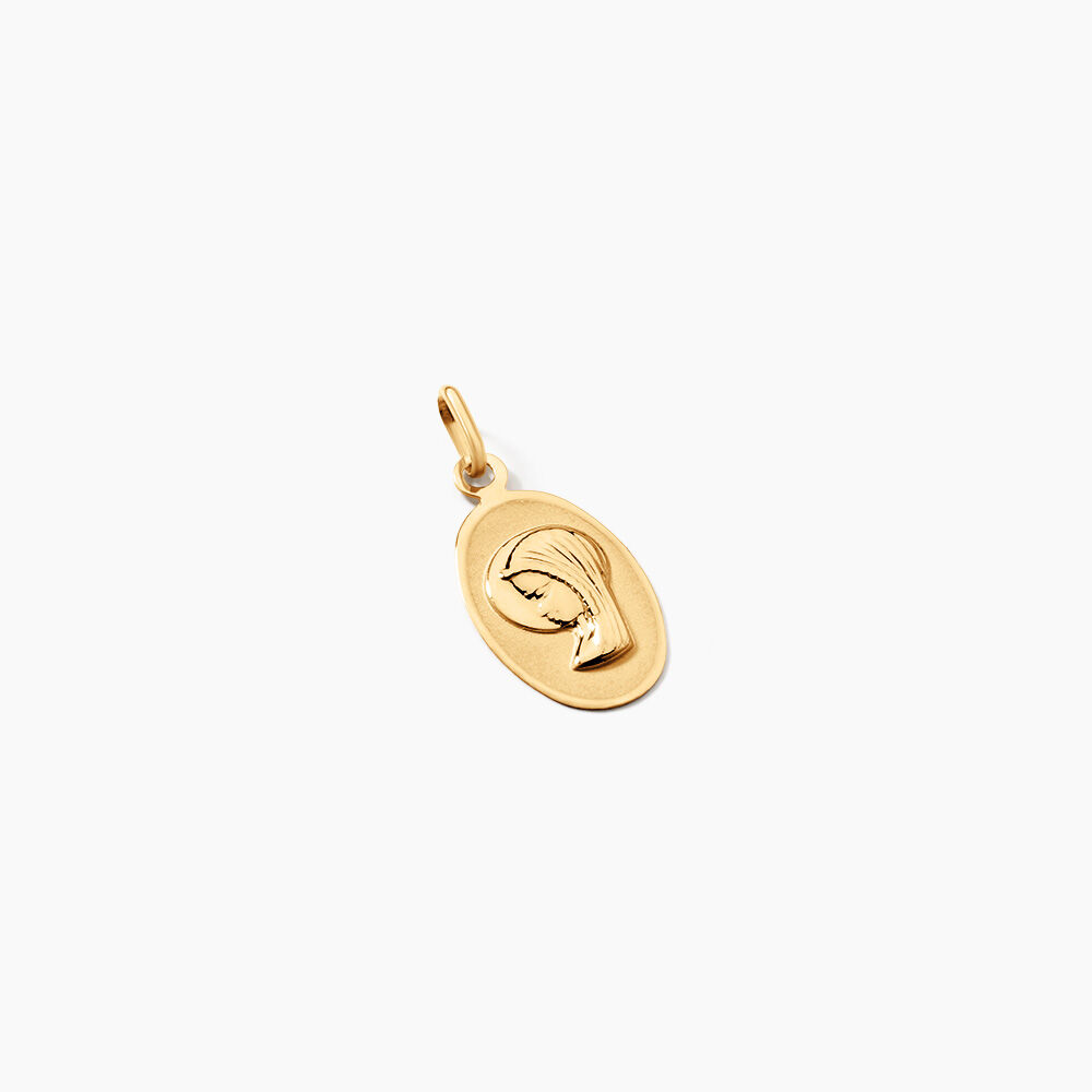 Pendentif Vierge Ovale Argent Dor&eacute; A L'Or 750/1000 - Bijoux fantaisie Femme | Marc Orian