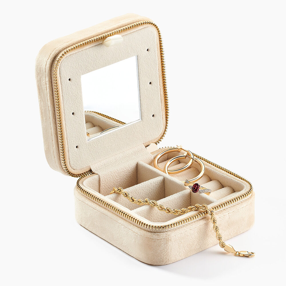 Boite &agrave; Bijou Tissu Beige - Id&eacute;es cadeaux Famille | Marc Orian