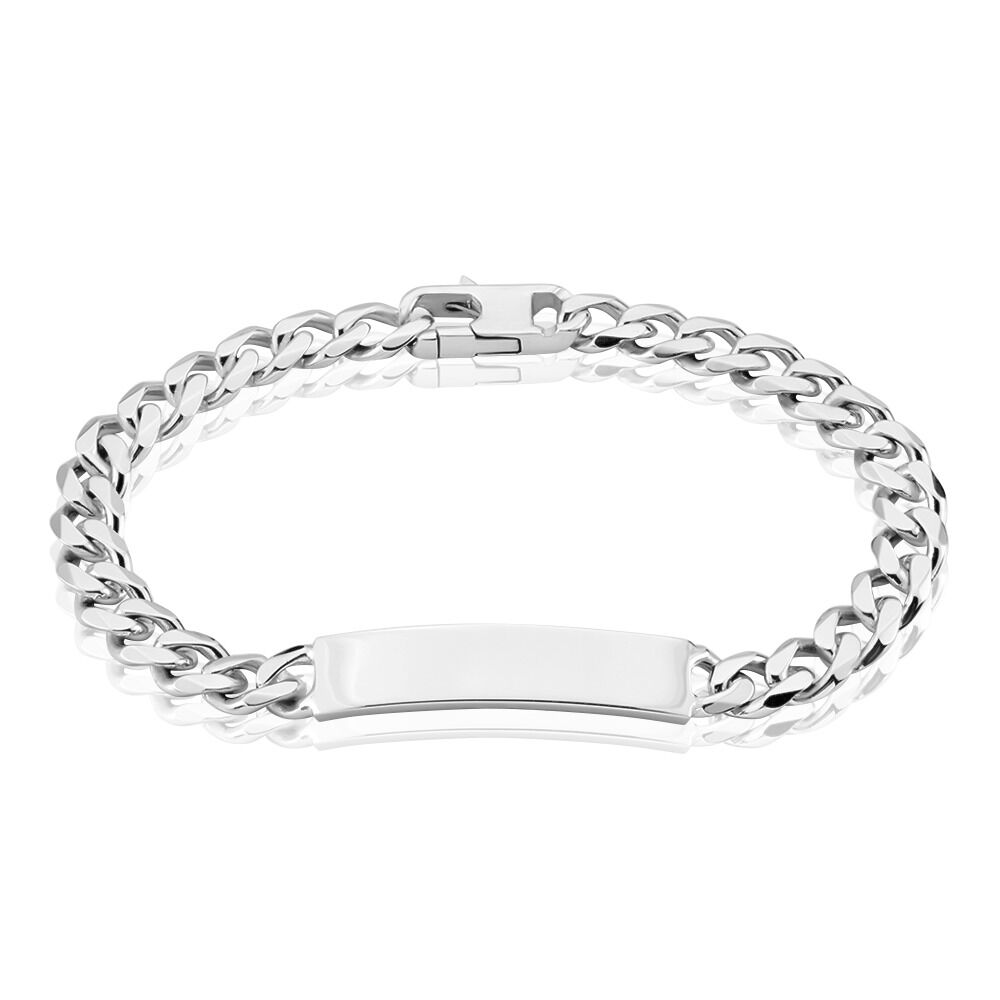 Bracelet Identité Casper Argent Blanc - Gourmettes Homme | Marc Orian