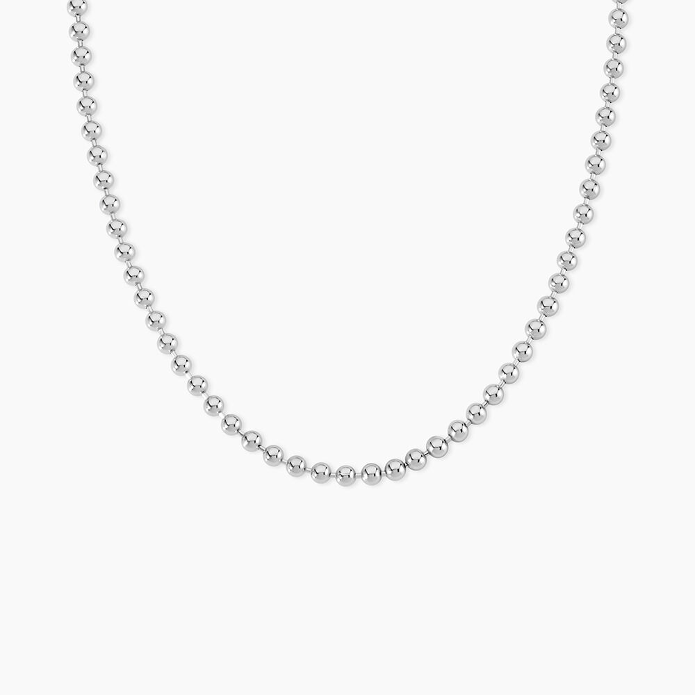 Collier Nateo Boules Argent Blanc - Colliers Homme | Marc Orian
